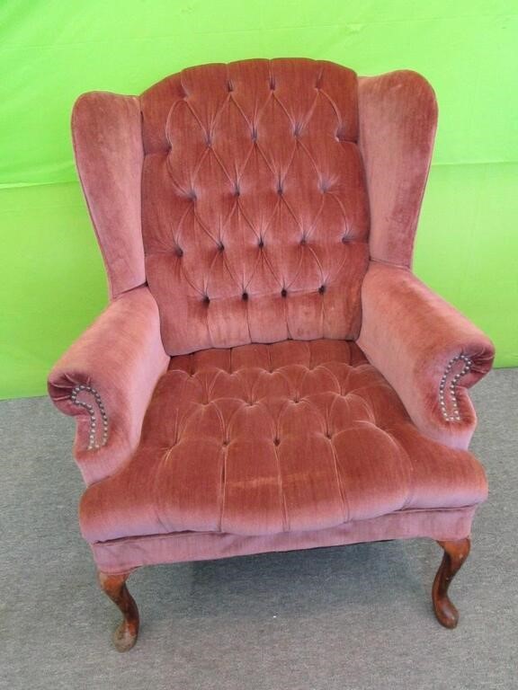 Pink Winged Back Chair