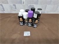 8 White, Purple & Black hair colour spray