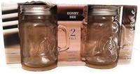 Circleware Honey Bee Mason Jar Mug Salt and Pepper