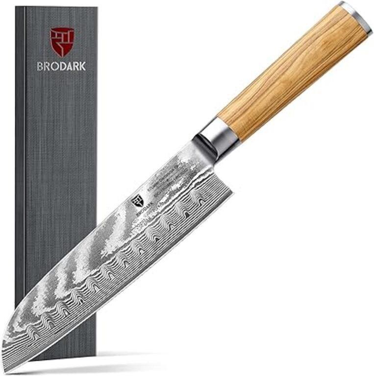 Damascus Santoku Knife 7 Inch,Japanese Kitchen Kni