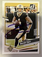 Saints Derek Carr Signed Card with COA