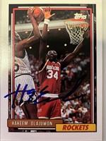 Rockets Hakeem Olajuwon Signed Card COA