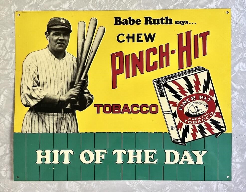 1989 metal Babe Ruth Pinch-Hit tobacco sign