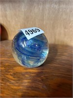 Oceanic Swirl Glass Paperweight