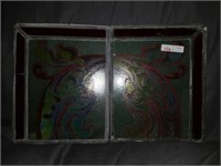 Pair of Hand-painted Stain Glass Pcs