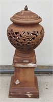 Large Cast Iron Patio Lidded Lamp
