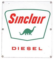 Porcelain Sinclair Diesel Pump Plate Sign