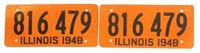 Set of 1948 Illinois Soybean License Plates
