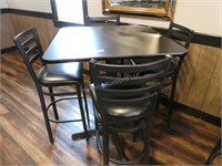 36in Square Bar Table with 4 Chairs