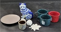 Blue/White Ceramic Cat & More