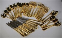 Gilded stainless steel set cutlery