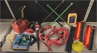 Automotive Lot: Jumping Cables, Gas Gannister,