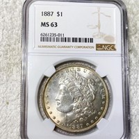 1887 Morgan Silver Dollar NGC - MS63