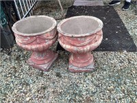 PAIR OF CONCRETE PLANTERS