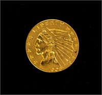 Coin 1908 U.S. $2.5 Indian Gold in Extra Fine
