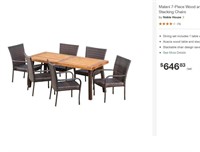 Noble House 7-Piece Outdoor Dining Set