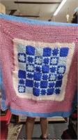 2 Tone Blue & Pink Afghan