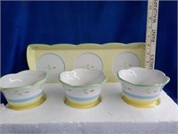 Princess house tray, 3 pots