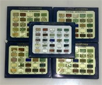 5 Natural gemstone identification sample boxes.