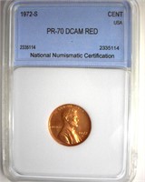 1972-S Cent PR70 DCAM RD LISTS $325 IN 69DC