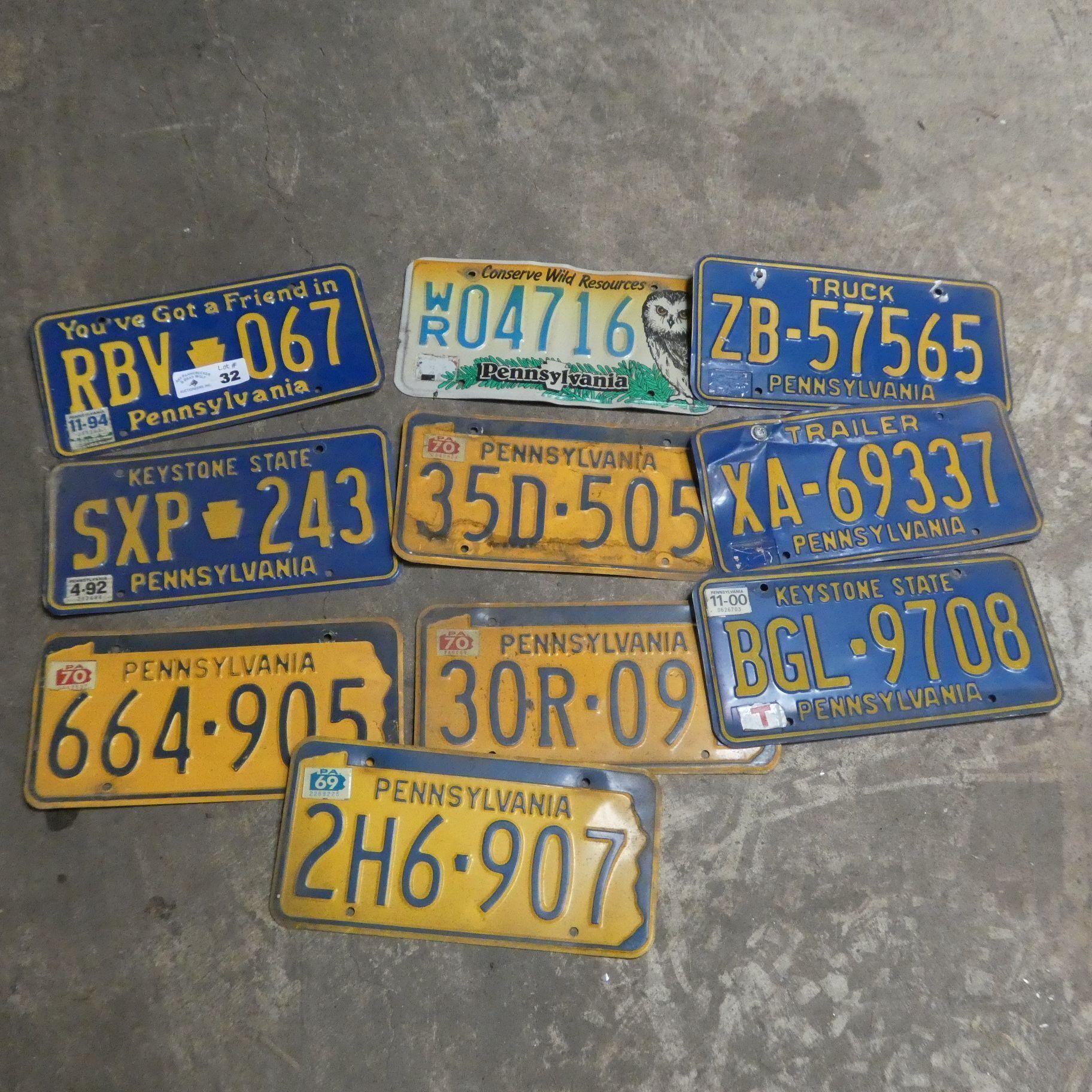 Assorted PA License Plates