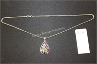 sterling silver tear drop necklace (display)