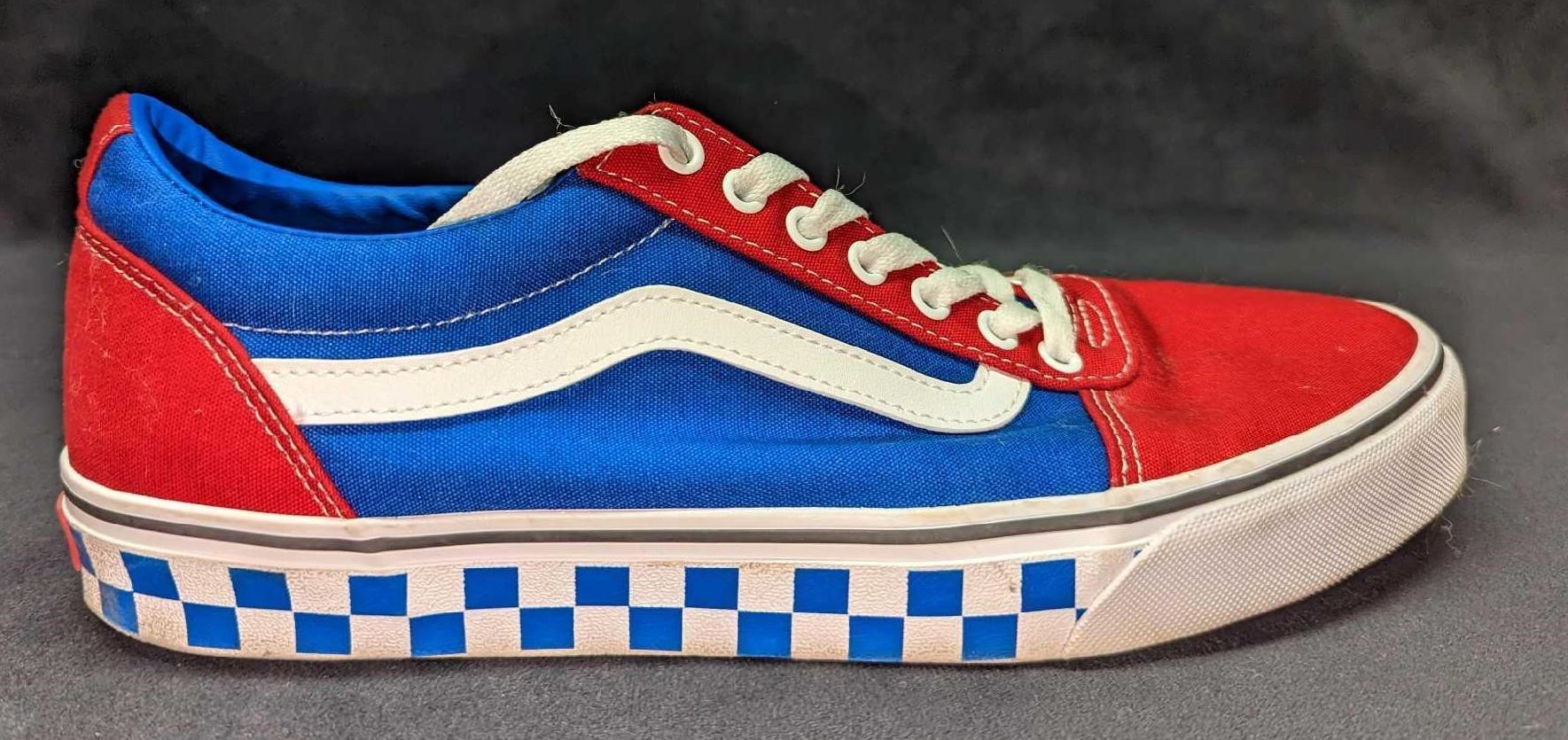 Vans Primary Check Red Blue White Men's 11 1/2