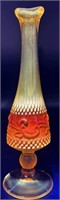 Vintage Indiana Amber Glowy Bud Vase Uv Reactive