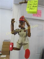 Pinocchio Wood Marionette and Wood Rhino