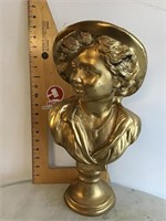 Brass Lady Figure on pedestal