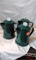 GSI Pioneer Enamelware Coffee Percolator (3) Green