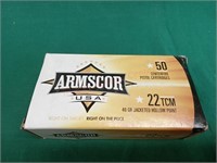 Armscor .22TCM 40gr. Hollow point. 50 rounds per