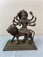 Bronze Goddess Devi Durga 6.5in Statue