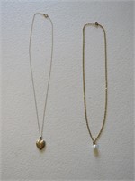 Heart Locket and 18" Chain both marked 10KT Gold