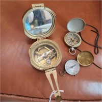 Lot of 3 Antique / Vintage Compasses - "U.S.", etc