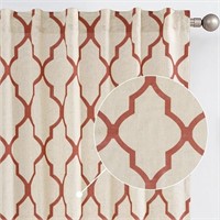 jinchan Moroccan Tile Linen Curtains, 84" 2 Panels