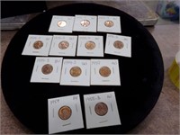 12 wheat pennies 1949 to 1959
