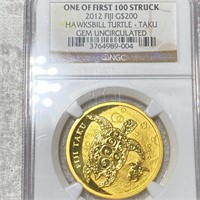 2012 Fiji Gold $200 Coin NGC - GEM UNCIRCULATED