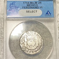 1754 Mexican Silver 2 Reales ANACS - SELECT
