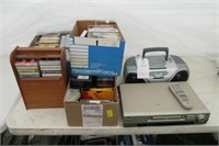 3 Boxes- DVD Player/Tape Player, VHS Tapes