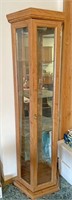 Narrow mirrored and lighted Curio cabinet with