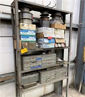RACK w/ CONTENTS (WELDING WIRE & FITTINGS)