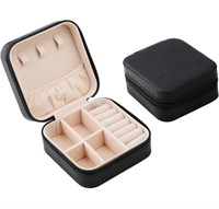 (3.9" x 3.9" Black) PU Leather Small Jewelry Box,