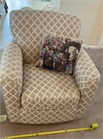 Rocker Swivel cloth chair w pillow