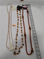 2- Glass Beaded  costume necklaces