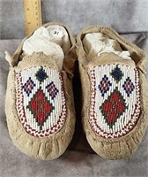 NATIVE AMERICAN  BEADED MOCCASINS