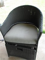 Outdoor chair with built in footrest