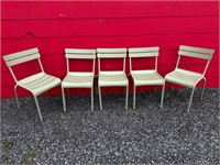 5 x Metal Stacking Garden Chairs