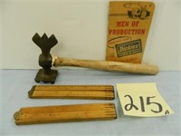 2 Folding Rulers, Meat Tenderizer & Dickies Adv. -