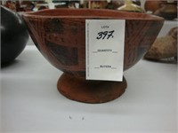 Footed pre-Columbian pottery bowl.
